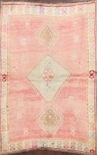 Geometric Semi Antique Gabbeh Kashkoli Area Rug Hand - Knotted Wool Carpet 4x6 Ft