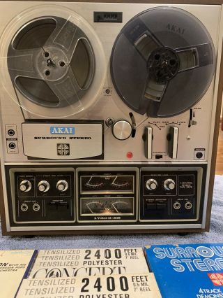 Akai 1730d - Ss Vtg Reel To Reel 4 Channel (, 7 Tapes) Wood Finish (, Great)