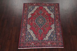 Vintage Geometric RED Tebriz Hand - Knotted Area Rug Traditional Living Room 5 ' x7 ' 2