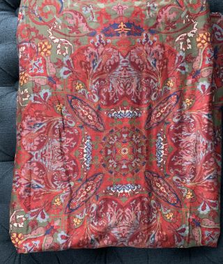 Set - Ralph Lauren Galahad Medieval Paisley Red Multi Color King Comforter Set