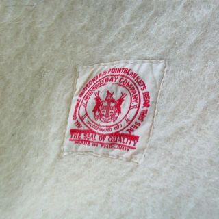 Hudson Bay Red Label 4 Point Wool Blanket 69 x 83 Vintage Antique England Made 3