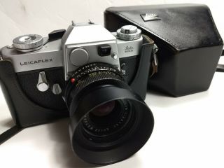 Vintage Leicaflex 35mm Slr Film Camera W Elmarit - R 1:2.  8/35 Lens /case