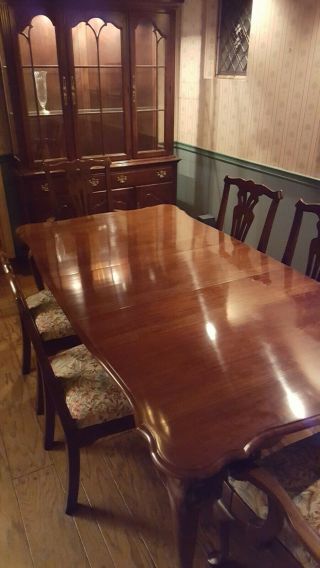 Pennsylvania House Cherry Dining Room Set,  6 Chairs,  Cabinet,  Vintage
