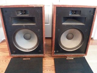 1979 Vintage Klipsch Heresy Speakers Walnut W/ Risers,  Consecutive Serial Nos.