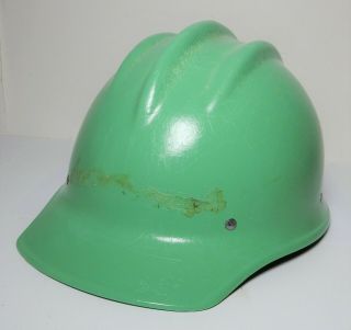 Vintage Green Fiberglass Hard Boiled Bullard 502 Hard Hat Ironworker