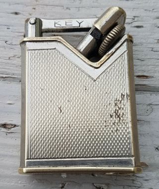 Ancien Briquet Vintage Key Maurice Of London Petrol Lighter Lift Arm Art Deco