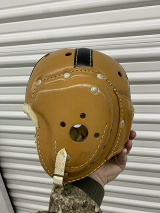 GORGEOUS Vintage MacGregor High Crown H612 Leather Football Helmet Notre Dame 2