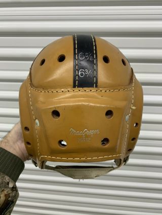 GORGEOUS Vintage MacGregor High Crown H612 Leather Football Helmet Notre Dame 3