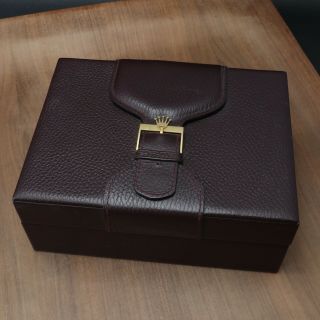 Vintage Rolex 71.  00.  01 Dark Brown - Leather Buckle Watch Box President Presidental