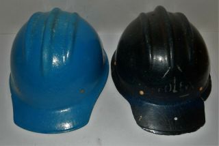 Vintage Blue Fiberglass Hard Boiled Bullard 502 Hard Hat Ironworker