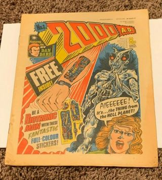 2000ad Prog 2 1st Judge Dredd Comic Issue,  1st Dan Dare Cover Art 1977 Vintage