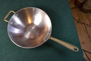 Vintage All - Clad Cop R Chef 10 " Round Copper Wok Stir Fry Pan
