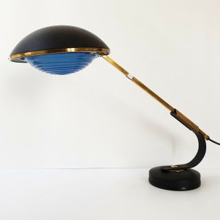 Lampe De Table Vintage 1950 1960 De Ferdinand Solere Solr En Acier & Laiton 50s
