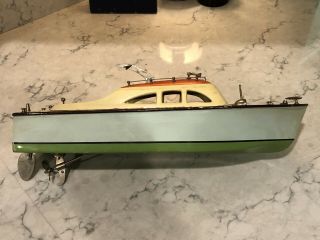 Vintage Ito Japan 16 Inch Wooden Model Battery Operated Boat