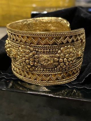 Vintage Chanel Gold Cuff Bracelet Authentic 2
