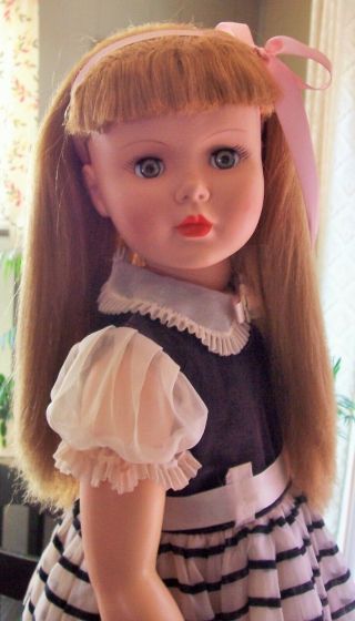 Playpal.  35 " Horsman Princess Peggy Walker Doll With Dress