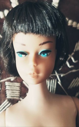 Vintage Dark Brunette High Color American Girl Barbie Doll Japan Body