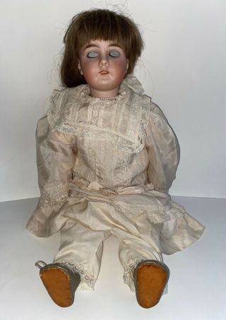 Antique German 22 " Bisque Head Doll 44 30 Gebruder Kuhnlenz Blue Eyes Aa N268 Pb