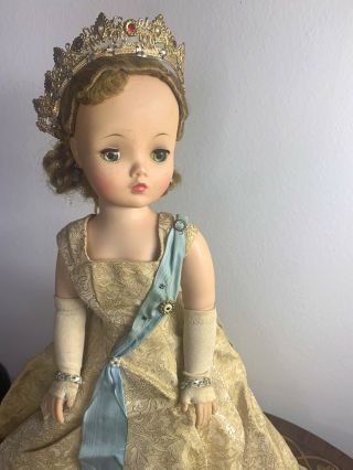 RARE Vintage Madame Alexander 19” Queen Elizabeth Coronation Cissy Doll 1957 2