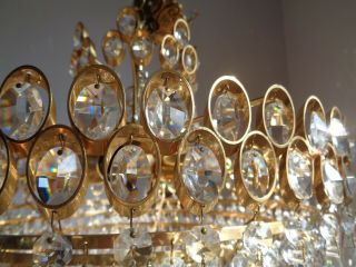 fabulous vintage 8 tier waterfall lead crystal chandelier 2