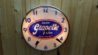 Vintage Pam Illuminate Grapette Soda Clock