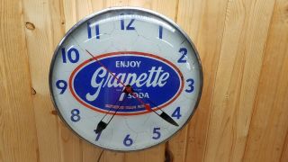 Vintage PAM Illuminate Grapette Soda Clock 2