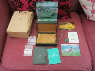 Vintage Rolex Oyster Green Watch Box Booklets Additional Links Accessories