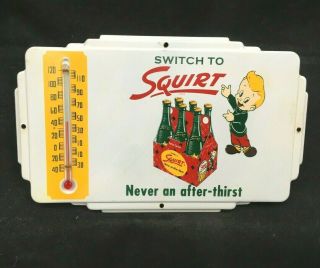 Vintage Switch To Squirt Soda Thermometer Rare Old Advertising Art Nouveau Sign