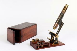 Vintage C1860 " Smith & Beck  Educational " Microscope With Case 1292