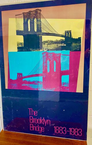 Andy Warhol Rare 1983 Vintage Lithograph Print Pop Art Poster " Brooklyn Bridge "