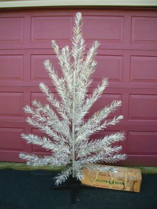 Vintage Aluminum Silver Christmas Tree,  6 Foot,  With All 49 Branches