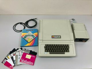 Vintage Apple Ii,  Computer A2s1048 W/ Apple Disk Drives,  80 Column