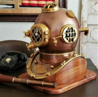 Antique Boston Diving helmet Mark V Navy Morse Vintage Divers Scuba Helmet 18 