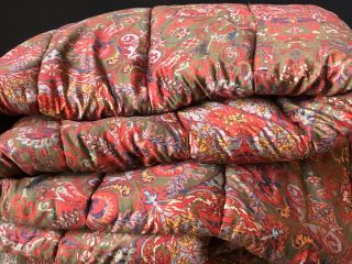 Rare Ralph Lauren Galahad King Comforter Vintage Paisley Red Bedspread Euc