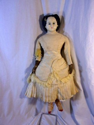 27 " Antique German Papier Paper Mache Lady Doll 11 Greiner 
