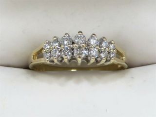 Vintage Designer 14k Plumb Yellow Gold 2/5ct Diamond Ring Sz 9.  25 (3.  06g)
