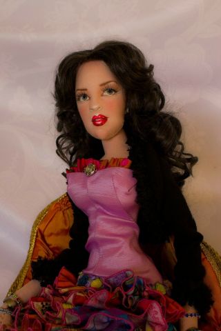 Jacqueline,  A 25 " 2016 All Cloth Vintage Inspired Ooak Lady Art Doll Gayle Wray