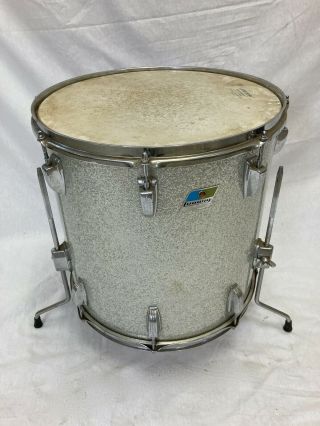 Vintage Silver Sparkle Ludwig Floor Tom Drum 16 X 16