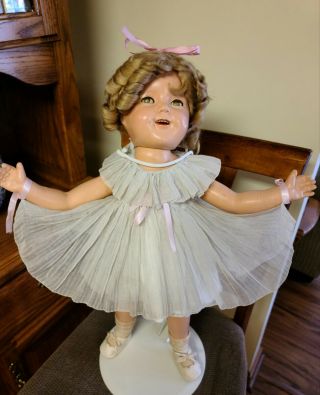 Vintage Antique Shirley Temple 25 " Ideal Composition Doll Flirty Eyes 1930 