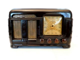 Vintage 40s Restored Art Deco Fada Antique Marbled Color Old Bakelite Tube Radio