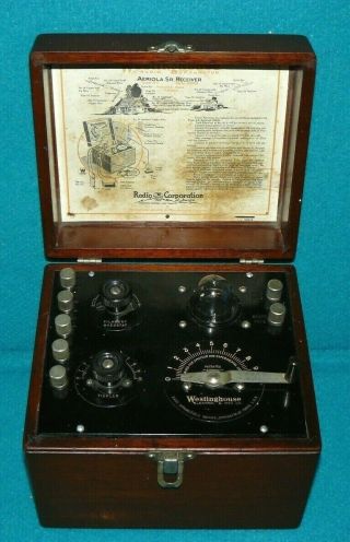 1920s Vintage Westinghouse " Aeriola Sr Receiver " Rca Radiotron Wd - 11 Tube Radio