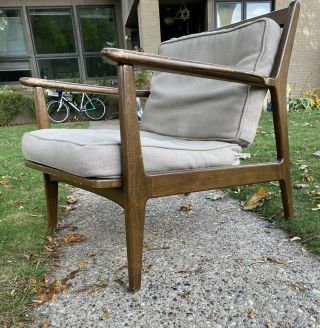 Mid Century Modern Walnut Baumritter Arm Lounge Chair Vintage