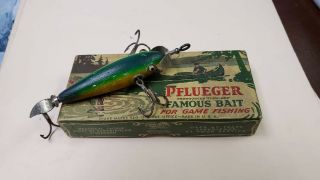 Vintage Pflueger Underwater Lure Model 3100 Made 1907 Glass Eyes