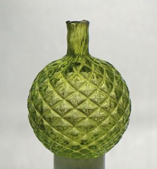 Quality Gablonz Glass Target Ball,  lime green,  from the 1800s (Bogardus Erea) 3
