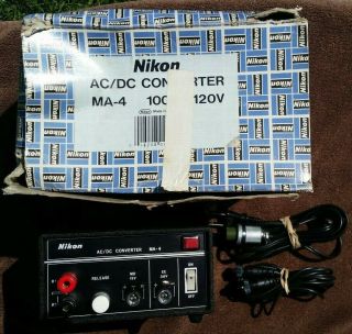 Nikon Ac/dc Converter Ma - 4 120 V Cables Box Vintage Camera Motor Drive