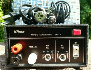 Nikon AC/DC Converter MA - 4 120 V Cables box vintage camera motor drive 2