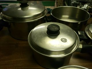 Vintage Saladmaster Stainless Steel 18 - 8 Tri - Clad Cookware Set - 8 pans - Vapo Lid 2