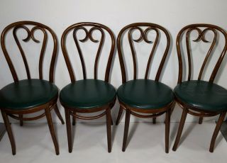 Set Of 4 Vintage Bentwood Cafe/bistro Dining Chairs Romania Mcm Thonet Style