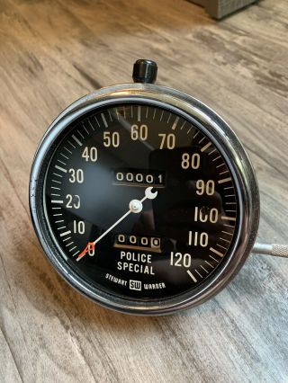 Vintage Stewart Warner 120 Mph Police Special Speedometer Gauge Scta Dash Panel