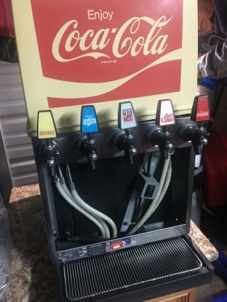 Coca Cola Fountain Vintage Soda 5 Dispensers 1960 - 70’s Machine Coke Co2 Tank